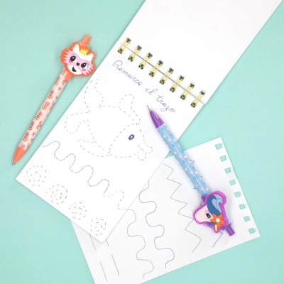 SET BOLIGRAFO+PORTAMINAS GATO Y UNICORNIO