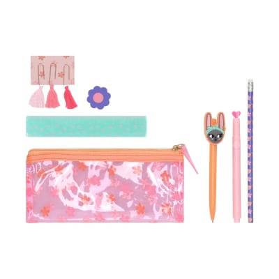 Set de estuche con lápices y accesorios conejo