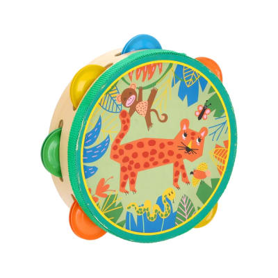 PANDERO MADERA 7 SONAJAS INFANTIL