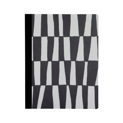 LIBRETA CON LOMO DE TELA 80 HOJAS LÍNEAS 19X1X24,6 CM NEGRO BLANCO