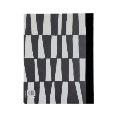 LIBRETA CON LOMO DE TELA 80 HOJAS LÍNEAS 19X1X24,6 CM NEGRO BLANCO