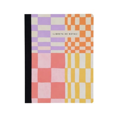 Libreta con lomo de tela 80 hojas puntos pop
