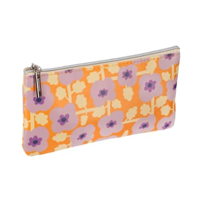 ESTUCHE PU 20,5X10,5 FLORES LILA