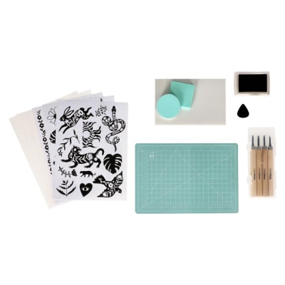 SET DE CORTE Y GRABADO LINOLEO