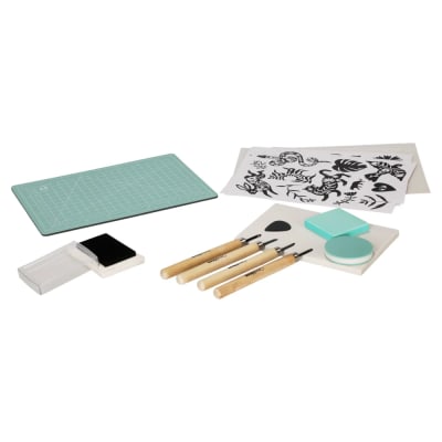 SET DE CORTE Y GRABADO LINOLEO