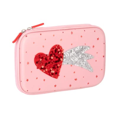 ESTUCHE RIGIDO APLICACIÓN CORAZÓN ROSADO