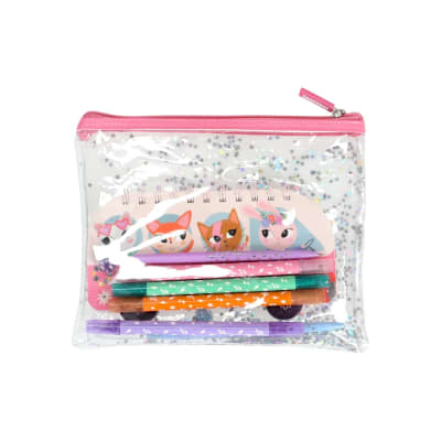 Set estuche y accesorios para dibujo gatitos