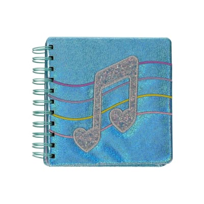 Cuaderno con diseño glitter corchea