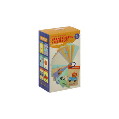Tarjetas didácticas con transportes y objetos
