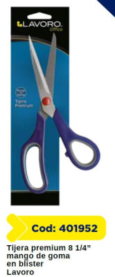 TIJERA PREMIUM 8 1/4 PULG. PLASTOMETAL BLISTER LAVORO