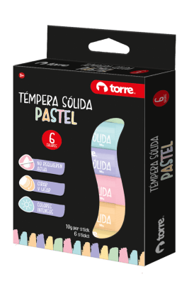 TEMPERA SOLIDA 6 COL PASTEL TORRE