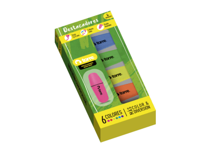 BL. DESTACADORES NEON MINI 6 COLORES TORRE