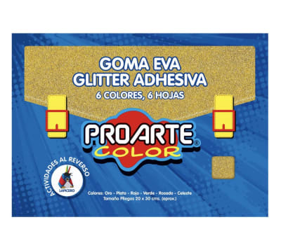EST.GOMA EVA GLITTER ADHESIVA 6 HJS 6 COLORES