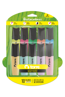 BL. DESTACADORES 5 NEON+5 PASTEL TORRE