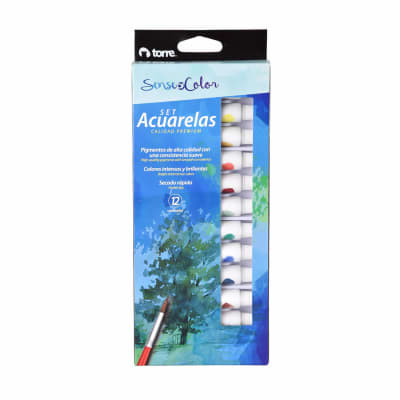 SET ACUARELA EN TUBOS 12COL SOC