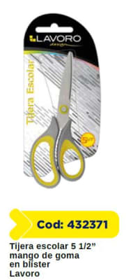 TIJERA ESCOLAR 5 1/2 PULG. PLASTOMETAL MANGO DI LAVORO