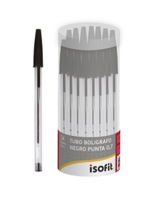 TUBO BOLIGRAFO ISOFIT 24 UN NEGRO 0,7