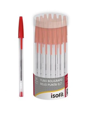 TUBO BOLIGRAFO ISOFIT 24 UN ROJO 0,7