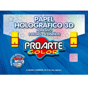 EST.PAPEL HOLOGRAFICO ADHESIVO 6 HJS 6 COL 23x33cm