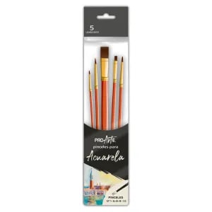 PINCELES PROARTE ACUARELA 5 UNI.DISTINTAS