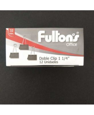CLIP DOBLE NEGRO 32 MM. METALICO FULTONS
