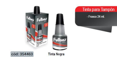 TINTA P/TAMPON FCODE 24 ML NEGRA FULTONS