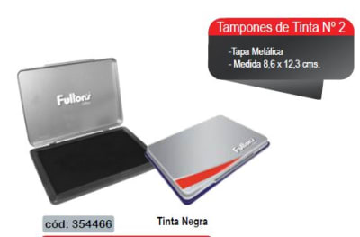 TAMPON TINTA N?2 MED NEGRO TAPA METALICA FULTONS