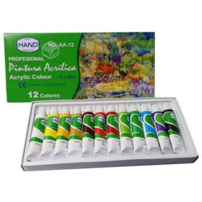PINTURA ACRILICA.12 POMOS MET.12ml.HAND