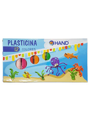 PLASTICINA. 12 COLORES. 175g HAND
