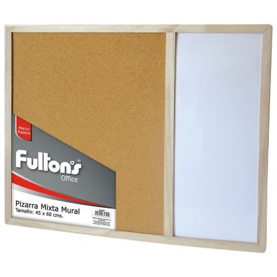 PIZARRA MIXTA MURAL 45X60 CM. MARCO DE MADERA FULTONS