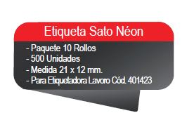 ETIQ. NEON AMARILLO SATO 500 UN. PQTE 10 ROLLOS FULTONS