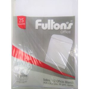 SACO DE PAPEL 1/2 OFICIO BLANCO 90 GSM FULTONS