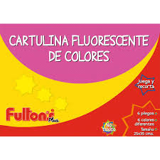 CARPETA C/PAPEL CART.FLUORESCENTE 6 HJS. FULTONS