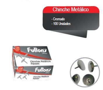 CHINCHE METAL.CROMADO CJA. 100 UN. FULTONS