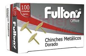 CHINCHE METAL.DORADO CJA. 100 UN. FULTONS