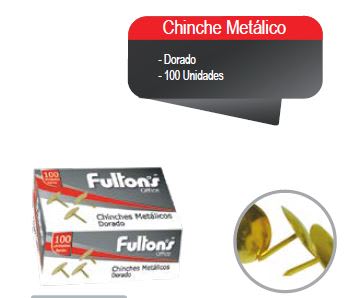 CHINCHE METAL.DORADO CJA. 100 UN. FULTONS