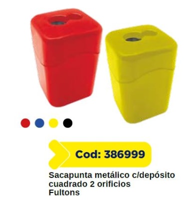 SACAPUNTA METALICO C/CONTENEDOR DOBLE CUADRADO FULTONS