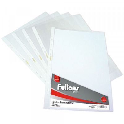 FUNDA POLIP OFICIO BLANCO SET 10 UNIDADES FULTONS