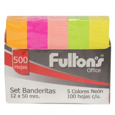 BANDERITAS ADHESIVAS 5 UN.100 HJS. COL/SURTIDO FULTONS