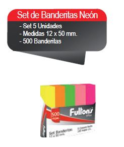 BANDERITAS ADHESIVAS 5 UN.100 HJS. COL/SURTIDO FULTONS