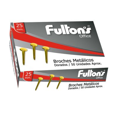 BROCHE METALICO 25 MM. CAJA DE 50 UN. FULTONS