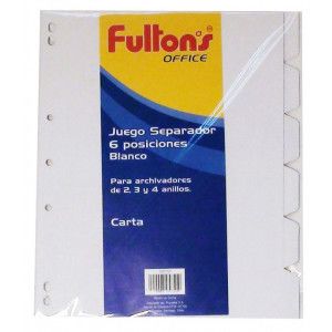 SEPARADOR OF. CART. 6 DIV. BLANCO FULTONS