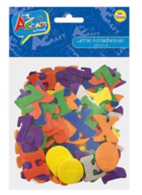 FIG. LETRAS AUTOADH GOMA EVA 56 PCS ART & CRAF