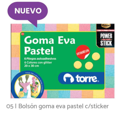 BOLSÓN GOMA EVA PASTEL C/ STICKER TORRE