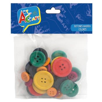 BOTONES MADERA COL/SURTIDO 30 PCS TAMSURTIDOS ART & CRAF