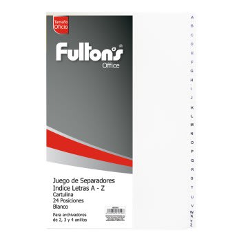 SEPARADOR OF. INDICE LETRAS A-Z FULTONS