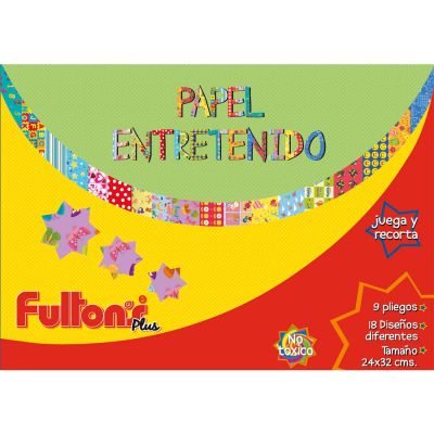 CARPETA C/PAPEL ENTRETENIDO 24 X 32 CMS 9 HJS. 18 DISEÑOS FULTONS