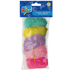 SET LANAS 5 COL. BASICOS + 1 AGUJA PLASTICA EN BOLSA ART & CRAF
