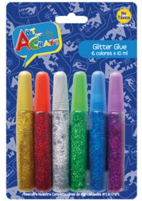 ESCARCHA GLITTER GLUE 6 X 10 ML ART & CRAF ESCARCHA GLITTER GLUE 6 X 10 ML ART & CRAF
