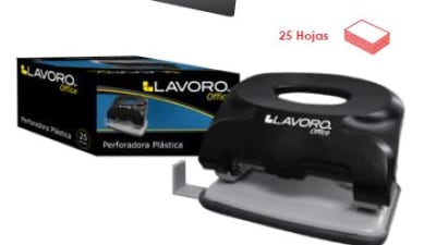 PERFORADORA GRANDE PLASTICA 25 HJS NEGRA CAJA LAVORO